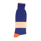 Men's Frangipani Lansdowne Tipped Socks - Marine/Tango