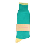 Men's Frangipani Lansdowne Tipped Socks - Emerald/Yellow