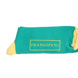 Men's Frangipani Lansdowne Tipped Socks - Emerald/Yellow