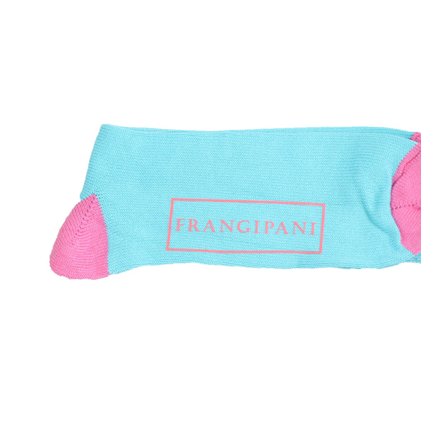 Men's Frangipani Lansdowne Tipped Socks - Sky/Pink