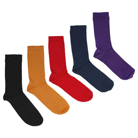 MEN'S 100% BAMBOO SOCKS - GRAPE MIX - 5 PAIR PACK