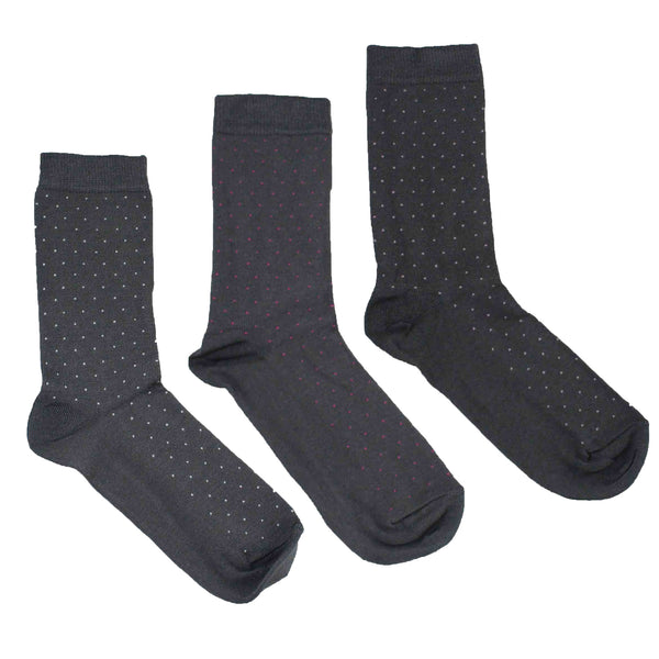 WOMEN'S BAMBOO SOCKS GIFT BOX - Grey Pin Dots