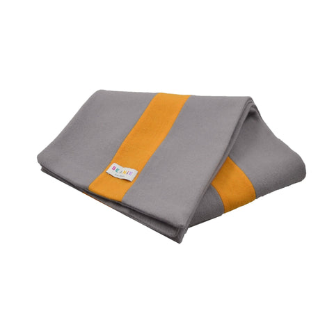 100% Wool Scarf Uni-Sex Grey and Yellow