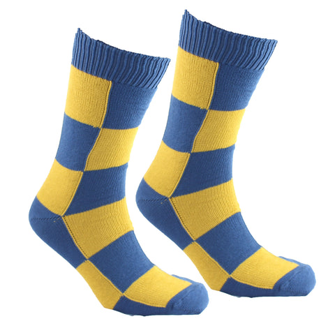 Square Blue and Yellow Socks