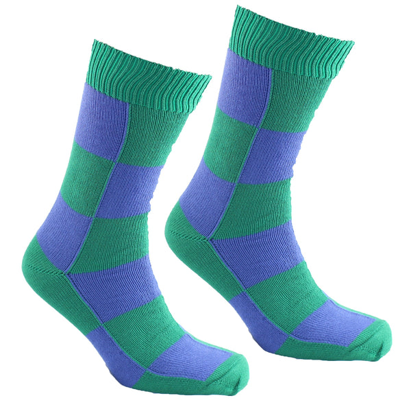 Square Green and Blue Socks