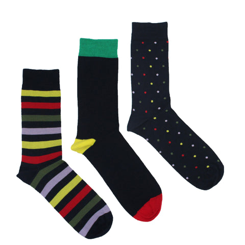 MEN'S 100% BAMBOO - Marine Mix SOCKS - 3 PACK