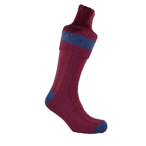 Shooting Walking Socks Burgundy Red and Dark Blue