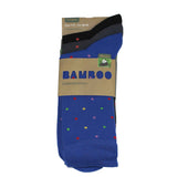 MEN'S 100% BAMBOO - Royal Small Dot SOCKS - 3 PACK