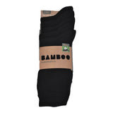 MEN'S 100% BAMBOO PLAIN SOCKS - PLAIN BLACK - 5 PAIR PACK