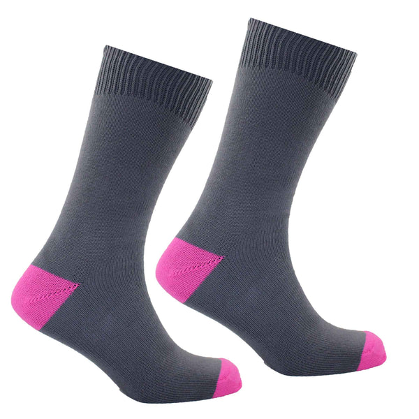 Men's Bassett Heel Socks - Slate/Pink