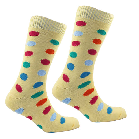 Men's Portobello Dot Socks - Lemon Yellow