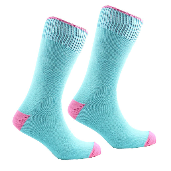 Men's Light Blue sock with Pink tip and toe