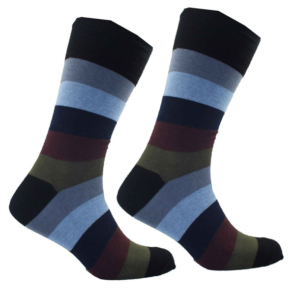 Men's Tavistock Stripe Socks - Overcast