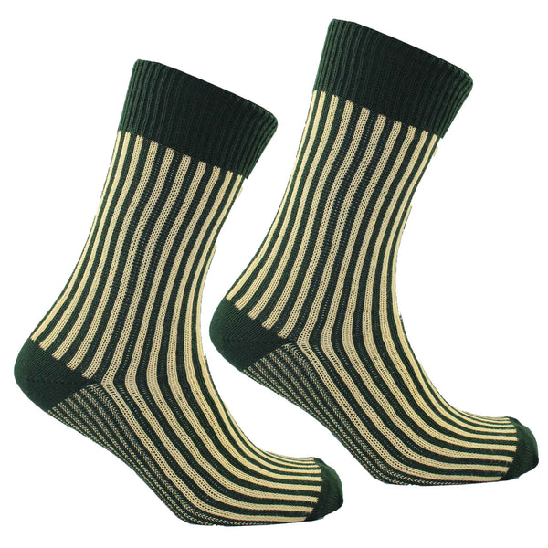 Men's Ladbroke Stripe Socks - Conifer/Primula