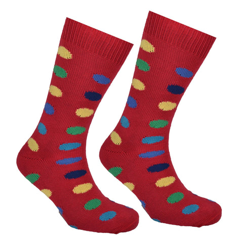 Cotton Large Polka Dot Sock Red