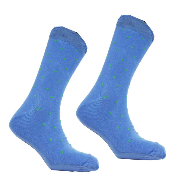 MEN'S SMALL DOT SOCKS - BLUE/GREEN