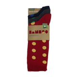 MEN'S 100% BAMBOO Large Dots SOCKS - 3 PACK