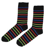 MEN'S 100% BAMBOO MULTI STRIPE SOCKS - 3 PACK