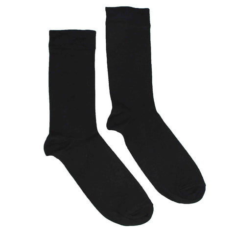 MEN'S 100% BAMBOO PLAIN BLACK SOCKS - 3 PACK