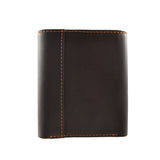 100% Leather Tri-Fold Wallet Brown and Orange