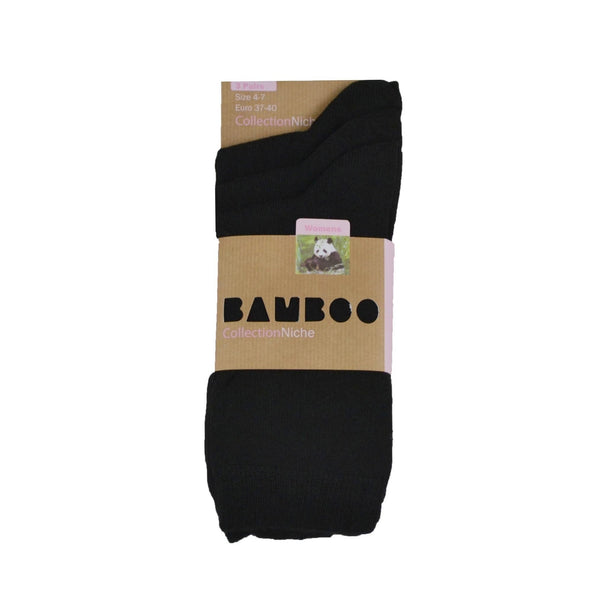 Women's 100% Bamboo Sock Plain Black