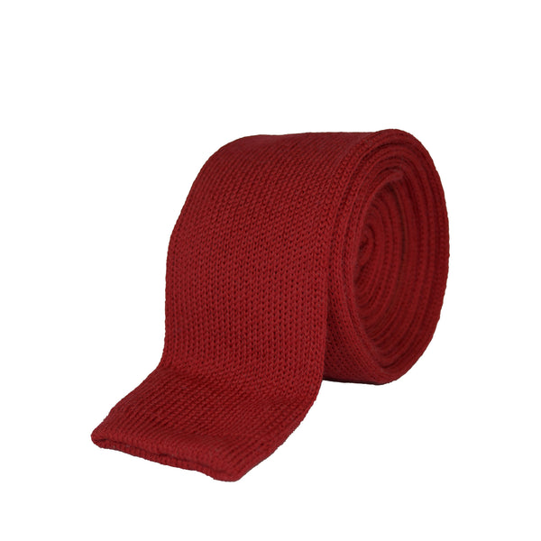 100% Wool Tie Dark Red