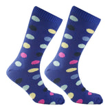 Cotton Large Polka Dot Sock Navy Blue
