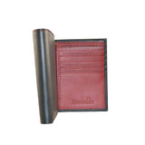 Three-Folding Black and Red Wallet