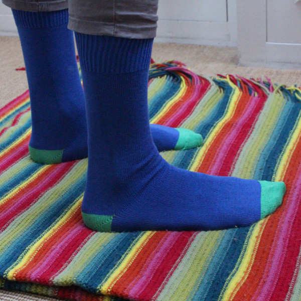 Men's Bassett Heel Socks - Royal/Pea