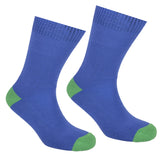 Cotton Heel and Toe Socks Blue and Green