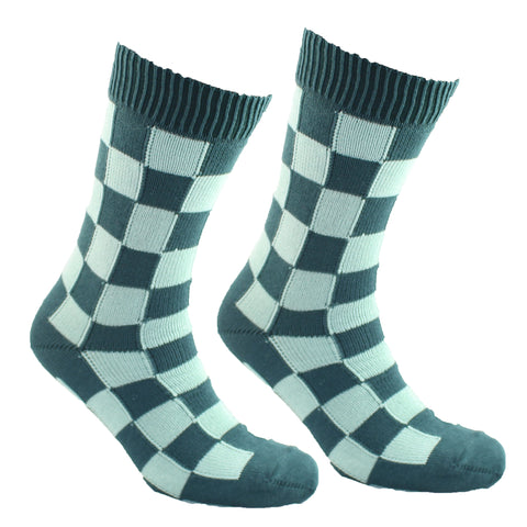 Dark and Light Green Squared Socks