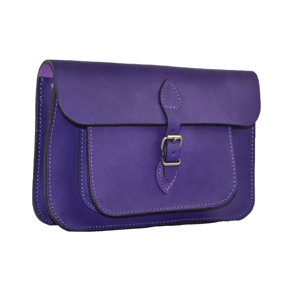 Purple Satchel Bag 100% Leather