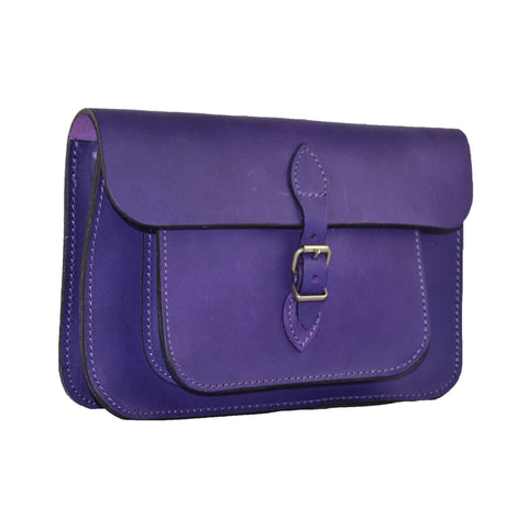 Purple Satchel Bag 100% Leather