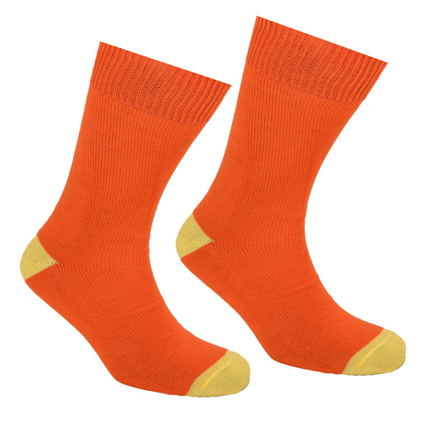 Cotton Heel and Toe Socks Orange and Yellow