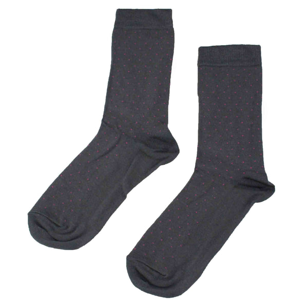 Women's 100% Bamboo Grey Pin Dot Socks - 3 pack