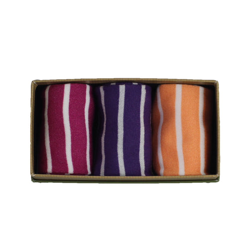WOMEN'S BAMBOO SOCKS GIFT BOX - Rugby Stripe